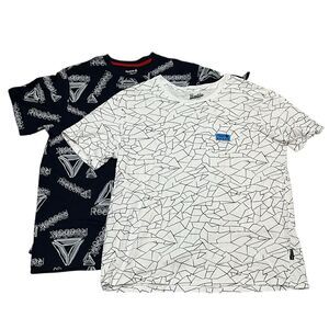 Lot of 2 Mens Graphic T-Shirts Brooklyn Cloth 2XL Cotton + Reebok XL Logo Tee